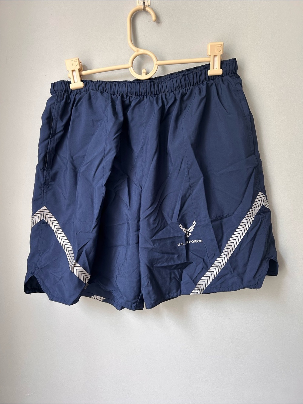 U.S. Air Force Physical Training Shorts Blue Med Reflective Athletic Gym Pockets